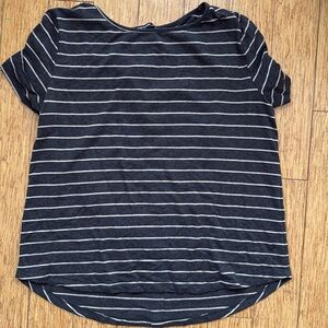 Like New Pink Clover Striped Button Back Top